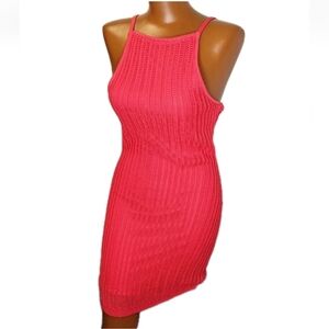 Atori Revolve Mimosa Dress Sz 4 Sm Red Crochet Knit Fitted Mini Resort Cruise